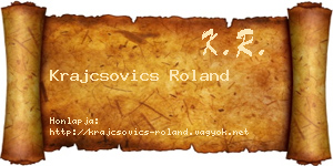 Krajcsovics Roland névjegykártya